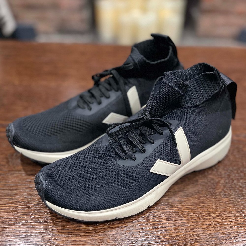 Rick Owens X Veja Sock Runner Sneakers In Black Size 10